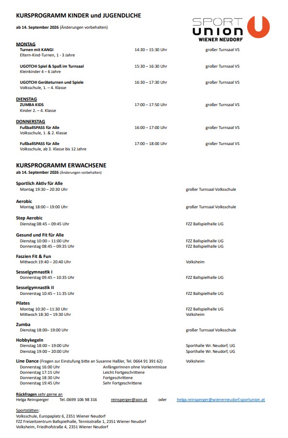 Kursuebersicht 2026-27